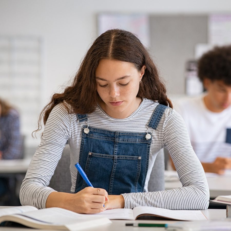 High,School,Student,Taking,Notes,From,Book,For,Her,Study. High,School,Student,Taking,Notes,From,Book,For,Her,Study.